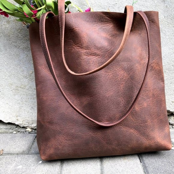 leather shopper handbag